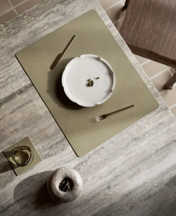 Glass Mat Square Corduroy Herbal Dust