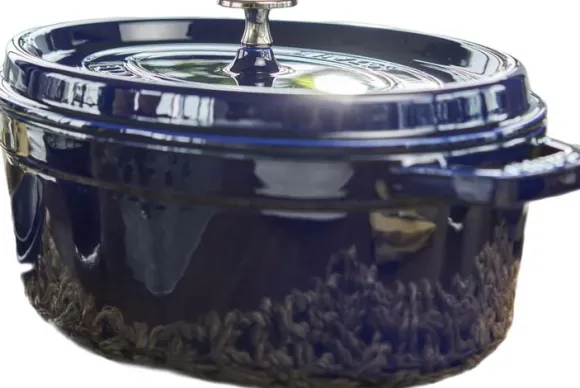 Gryta 29 Mörkblaa Oval Gjutjärn