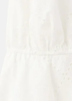 Halter dress with lace embroidery