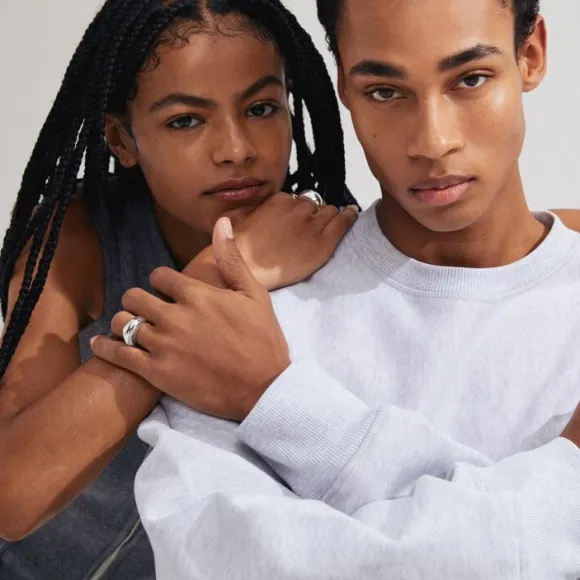 HARRISON rings, 2-in-1 set, silver-plated