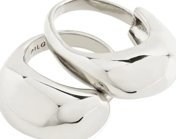 HARRISON rings, 2-in-1 set, silver-plated