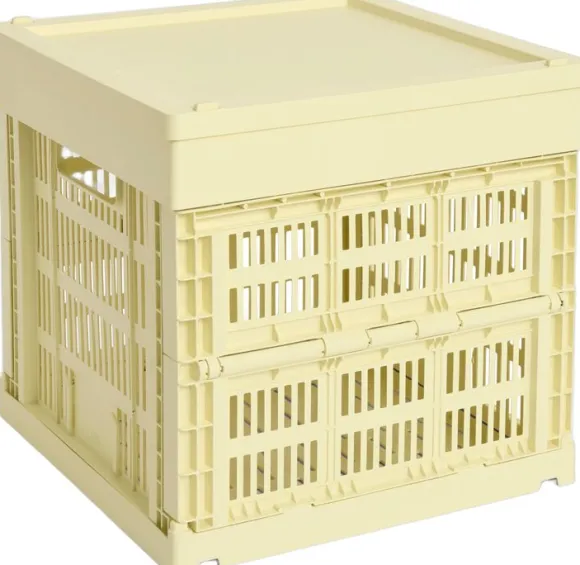 HAY Colour Crate Lid Plastic-Medium Square / Cube-Light yellow