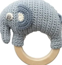Hæklet rangle på træring, Fanto, powder blue