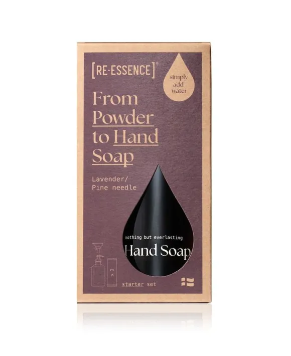 Håndsæbe - Glasdispenser + 2 Refills (Lavendel/Fyrrenål)