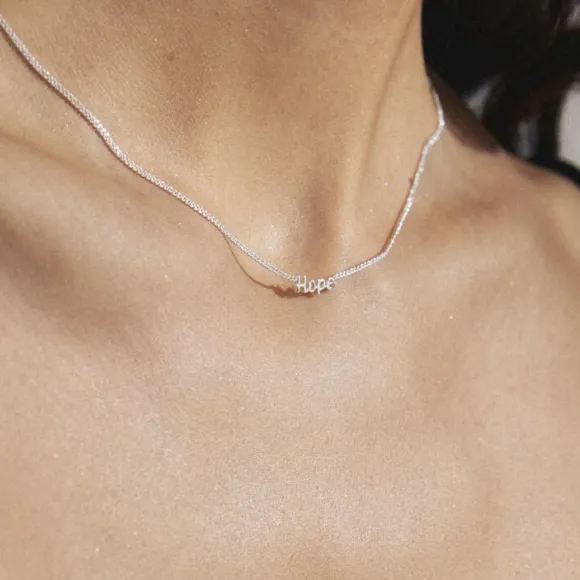 HOPE recycled necklace silver-plated