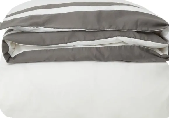 Hotel Sateen White/Charcoal Contrast Duvet Cover