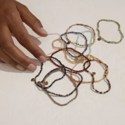 INDIE bracelet brown, gold-plated