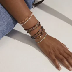 INDIE bracelet grey, gold-plated
