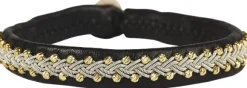 Inga Facet Gold Beads Black 17 cm