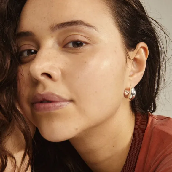 IOANNA recycled chunky hoops silver-plated