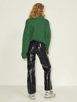 JXKENYA HW STRAIGHT FAUX LEAT PANTS