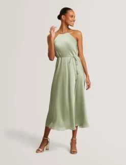 KAHRLI Halter Neck Midi Dress