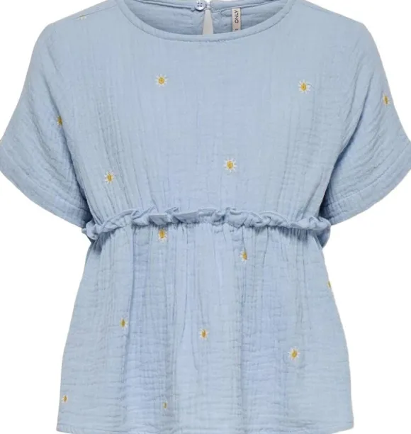 KMGTHYRA SS EMB FRILL TOP WVN