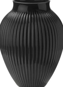 Knabstrup vas H 36. 5 cm ripple black