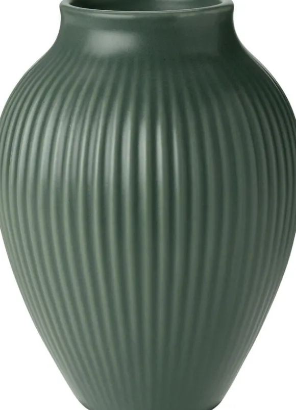 Knabstrup vas H 12. 5 cm ripple mat celadon green