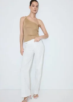 Knit asymmetric top