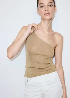 Knit asymmetric top