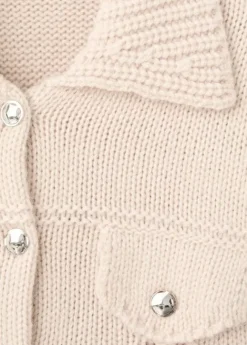 Knitted jacket with polo collar