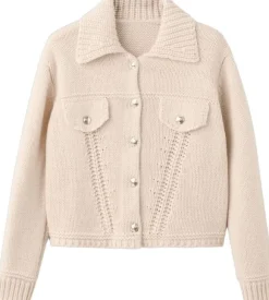 Knitted jacket with polo collar