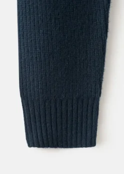 Knitted sweater with perkins neck