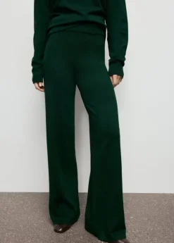Knitted trousers with stitching det