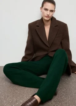 Knitted trousers with stitching det
