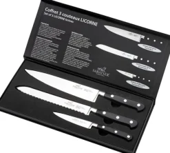 Knivset Licorne 3 delar Stål/Svart