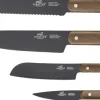 Knivset Phenix Walnut 4 delar Svart/Valnötträ