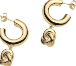 Knot Huggie Hoops