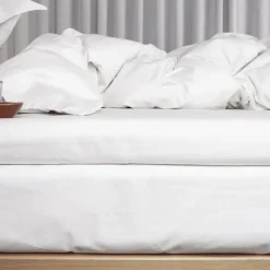 Økologisk kuvertlagen, percale - GOTS, hvid