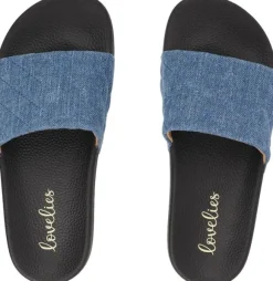 LA BOCA - QUILTED DENIM SLIDES