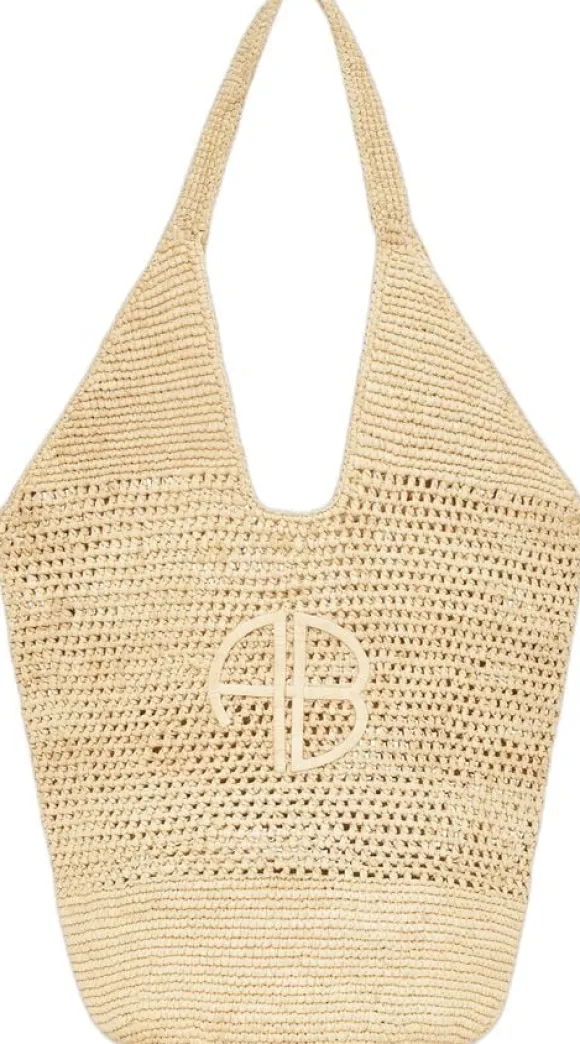 LEAH LOGO HOBO RAPHIA - NATURAL