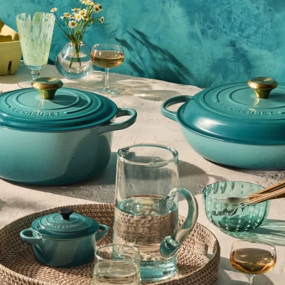 Le Creuset Signature støbejern rund gryde 24cm Bleu Riviera