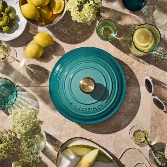 Le Creuset Signature støbejern rund gryde 24cm Bleu Riviera