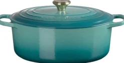 Le Creuset Signature støbejern oval gryde 31cm Bleu Riviera