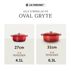 Le Creuset Signature støbejern oval gryde 31cm Bleu Riviera