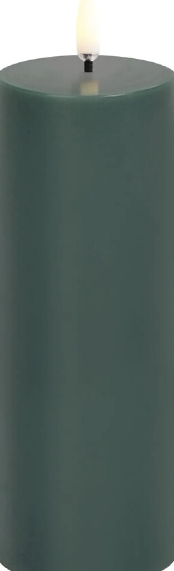 LED pillar candle, Pine green, Smooth, 5,8x15,2 cm