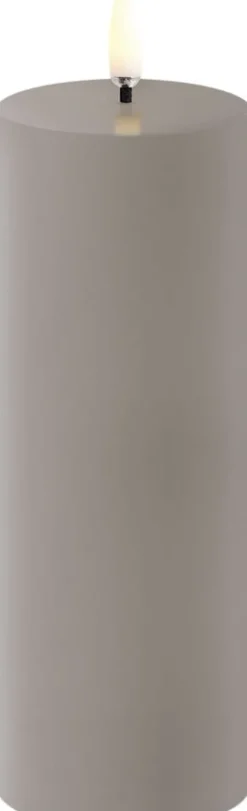 LED pillar candle, Sandstone, Smooth, 5,8x15,2 cm
