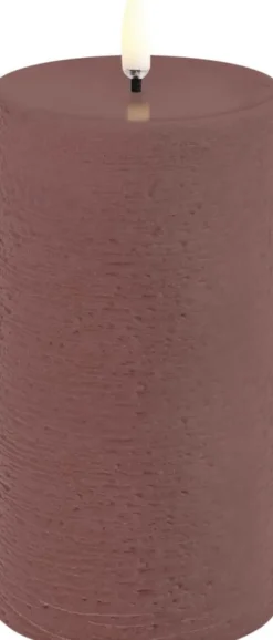 LED pillar candle, Terracotta, Rustic, 7,8x15,2 cm