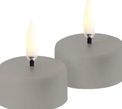 LED rechargeable tealight, Sandstone plain, 3,9x2,3 cm