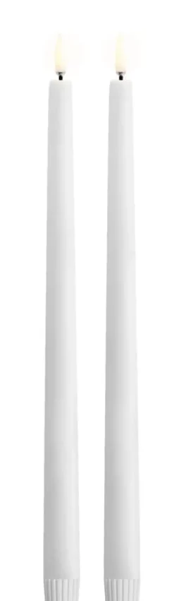 LED taper candle, Nordic white, Smooth, 2-pack, 2,3x32 cm