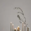 LED taper candle, Oyster Grey, Smooth, 2-pack, 2,3x25 cm