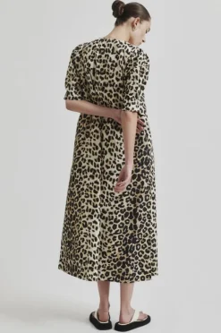 Leoa Poplin Leopard Maxi Kjole