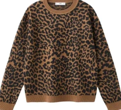 Leopard-print knitted sweater