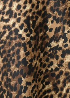 Leopard-print satin blouse