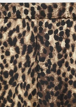 Leopard-print satin trousers