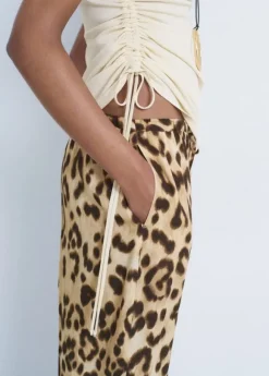 Leopard straight trousers