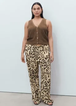 Leopard straight trousers