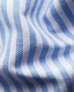 Light Blue Striped Royal Oxford Shirt - Contemporary Fit