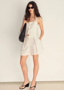Linen-blend suit waistcoat